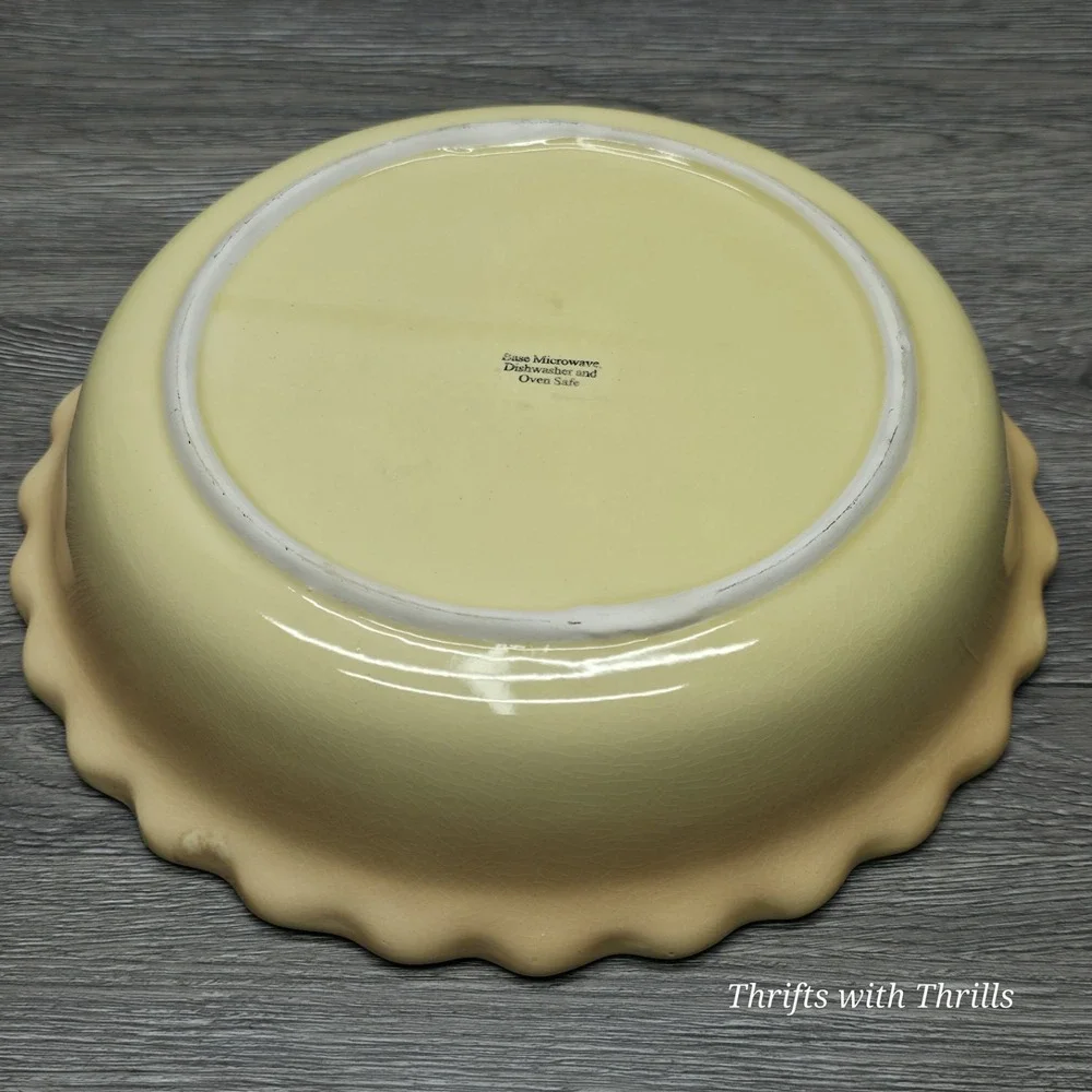 Vintage Cracker Barrel Ceramic Pumpkin Patch Pie Plate And Lid - Fall Is Here!!